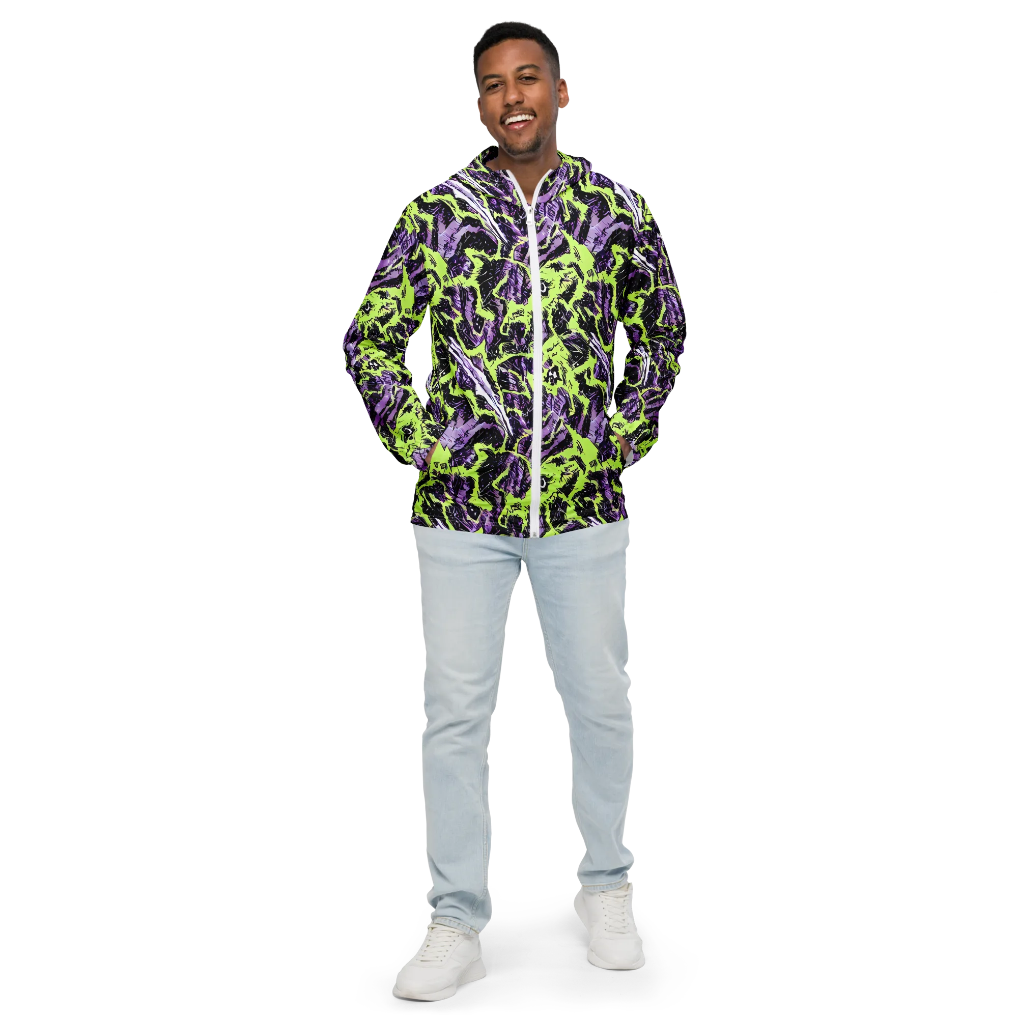 Acid Violet on Men's Windbreaker — Front