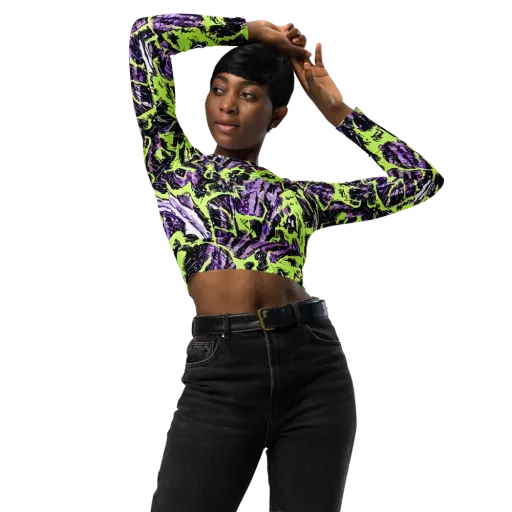 Acid Violet on a Long Sleeve Crop Top