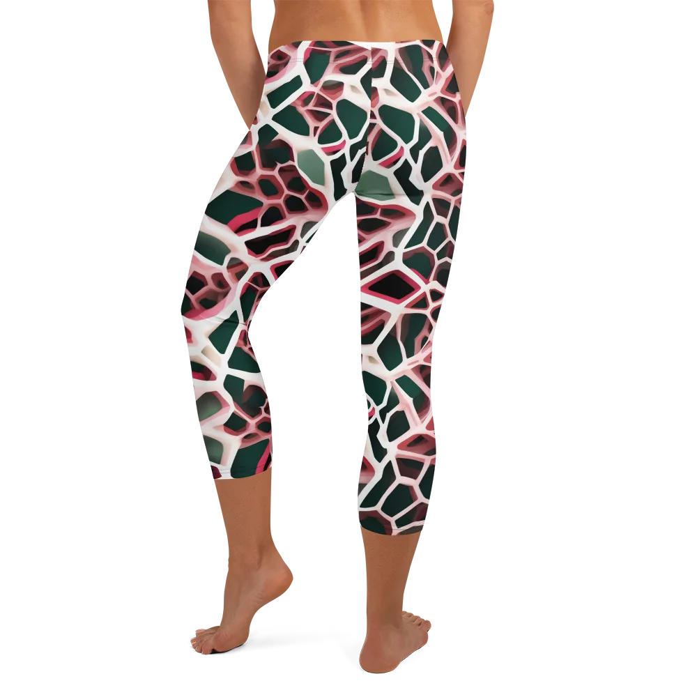 Rose Circuit on Capri Leggings — Back