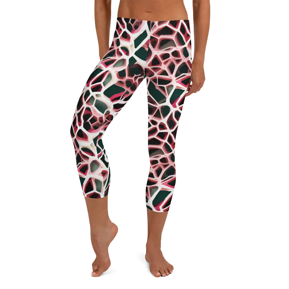 Rose Circuit on Capri Leggings — Front