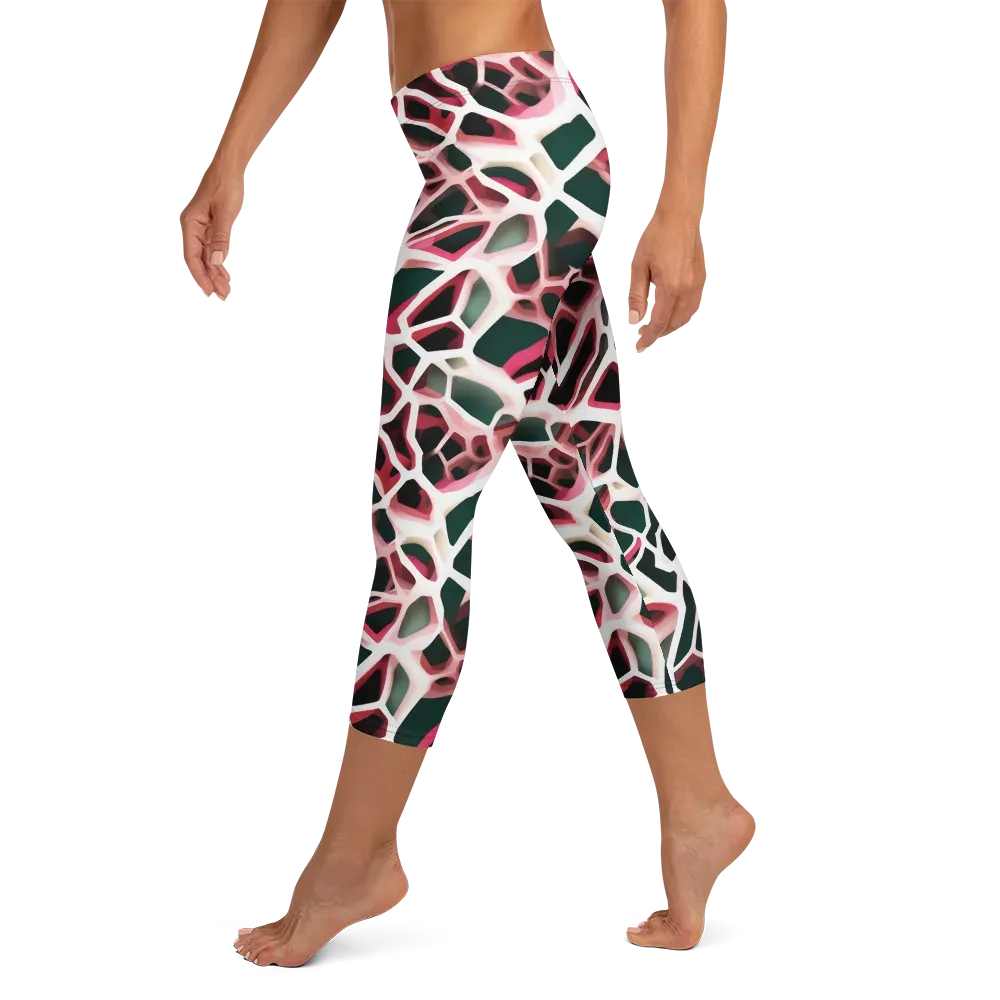 Rose Circuit on Capri Leggings — Left