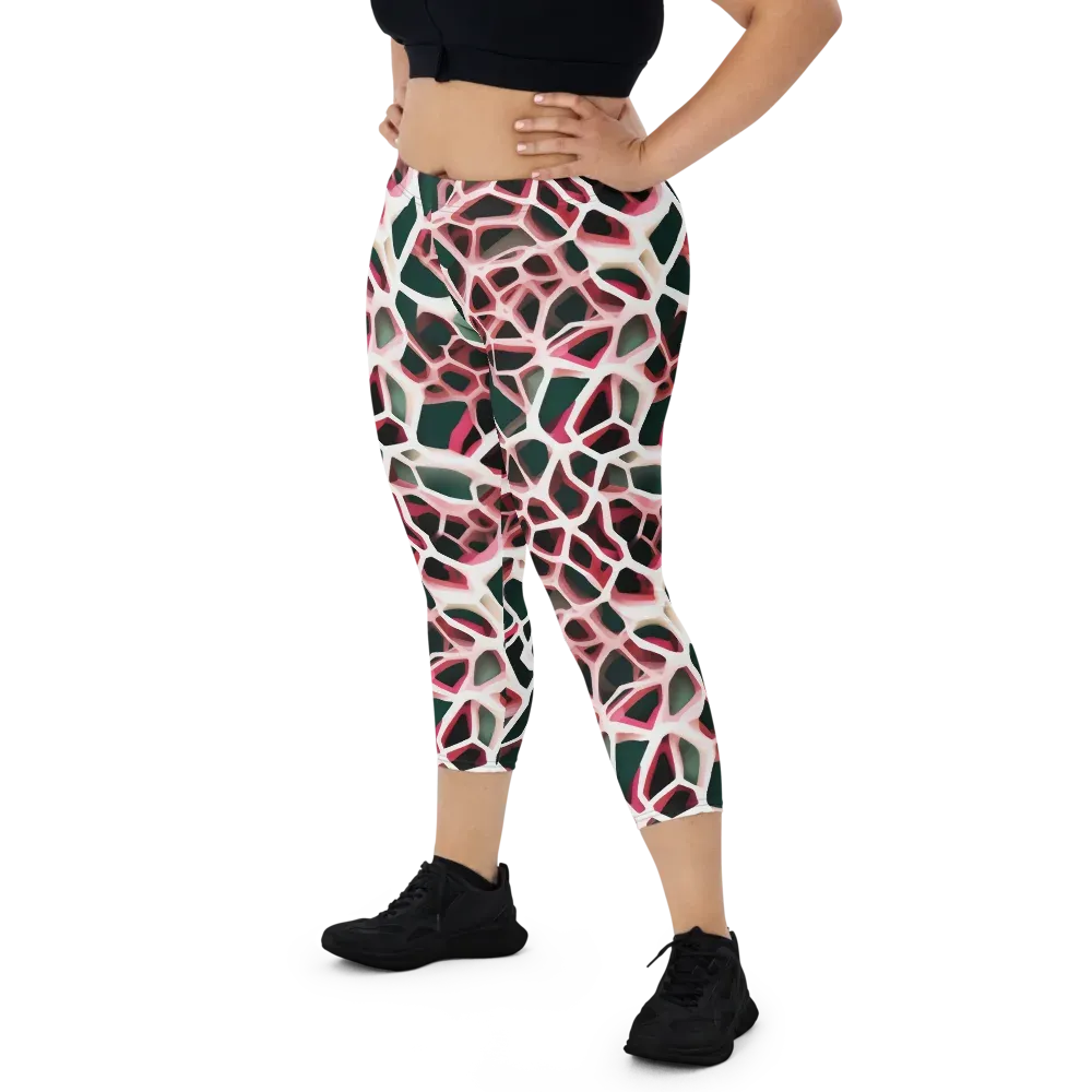 Rose Circuit on Capri Leggings — Front