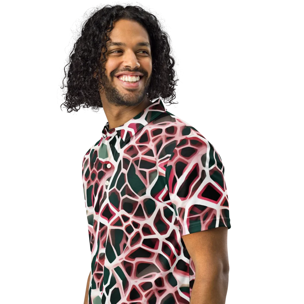 Rose Circuit on Men's Slim Fit Polo Shirt — Left Front