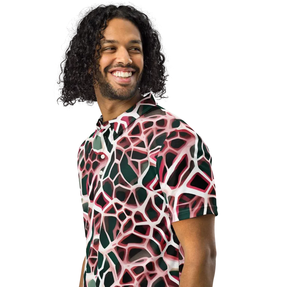 Rose Circuit on Men's Slim Fit Polo Shirt — Left Front
