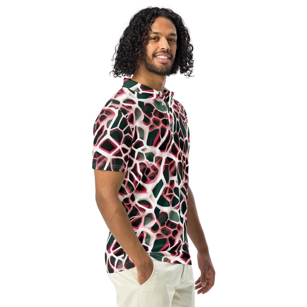 Rose Circuit on Men's Slim Fit Polo Shirt — Right Front