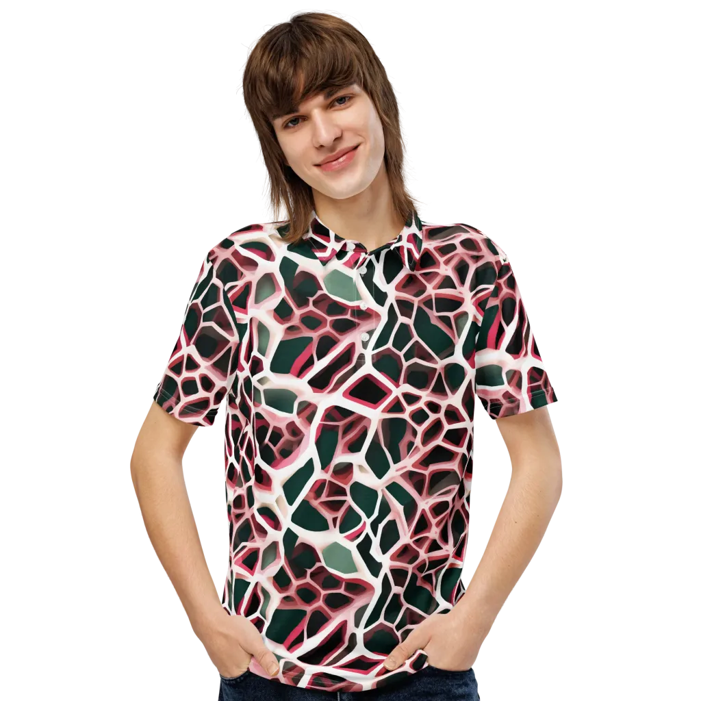 Rose Circuit on Men's Slim Fit Polo Shirt — Front