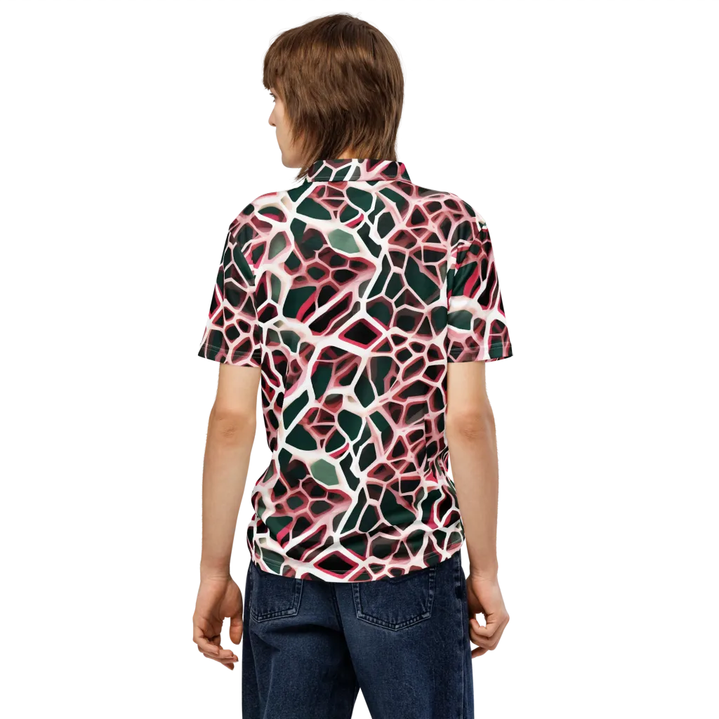 Rose Circuit on Men's Slim Fit Polo Shirt — Back