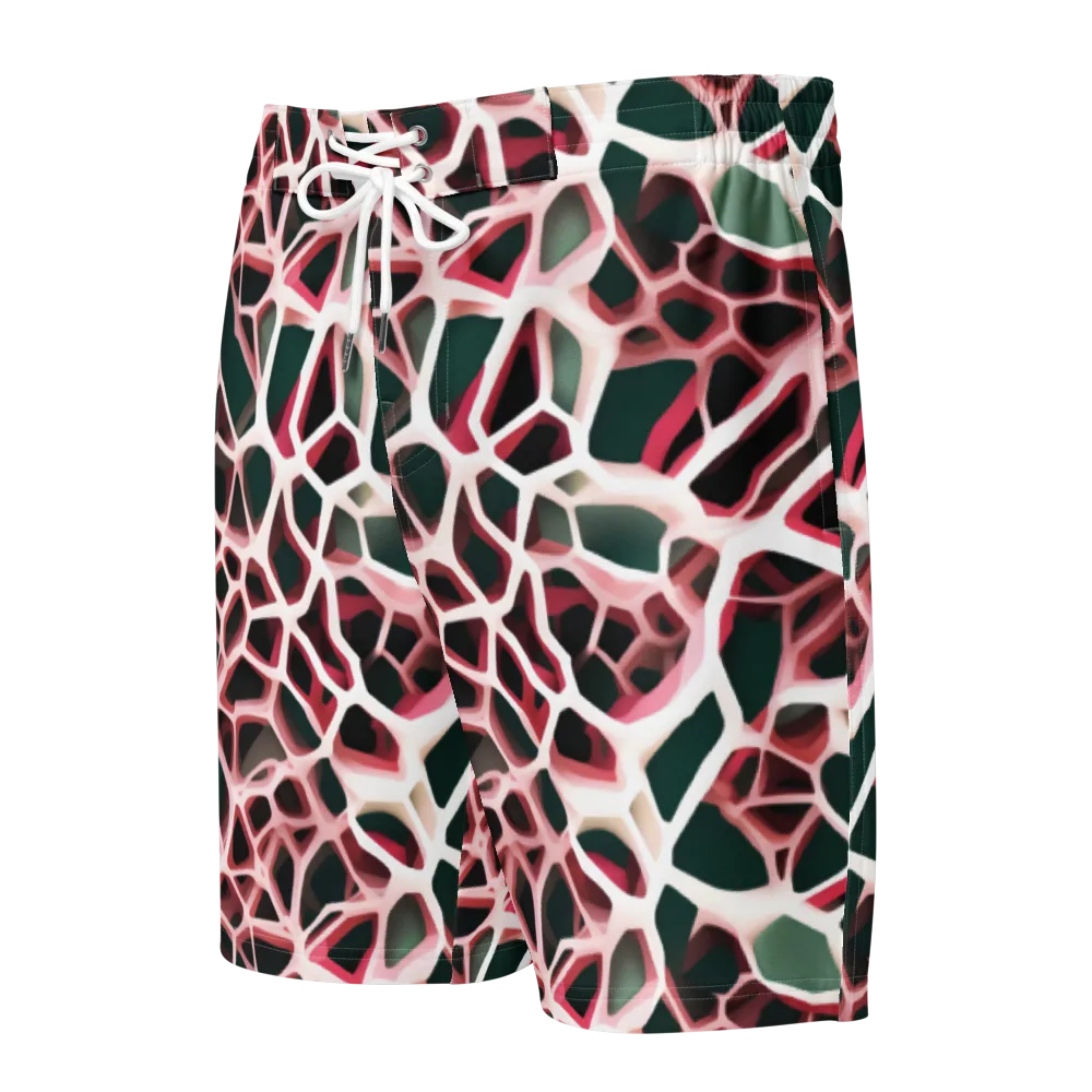Rose Circuit on Men's Board Shorts — Front