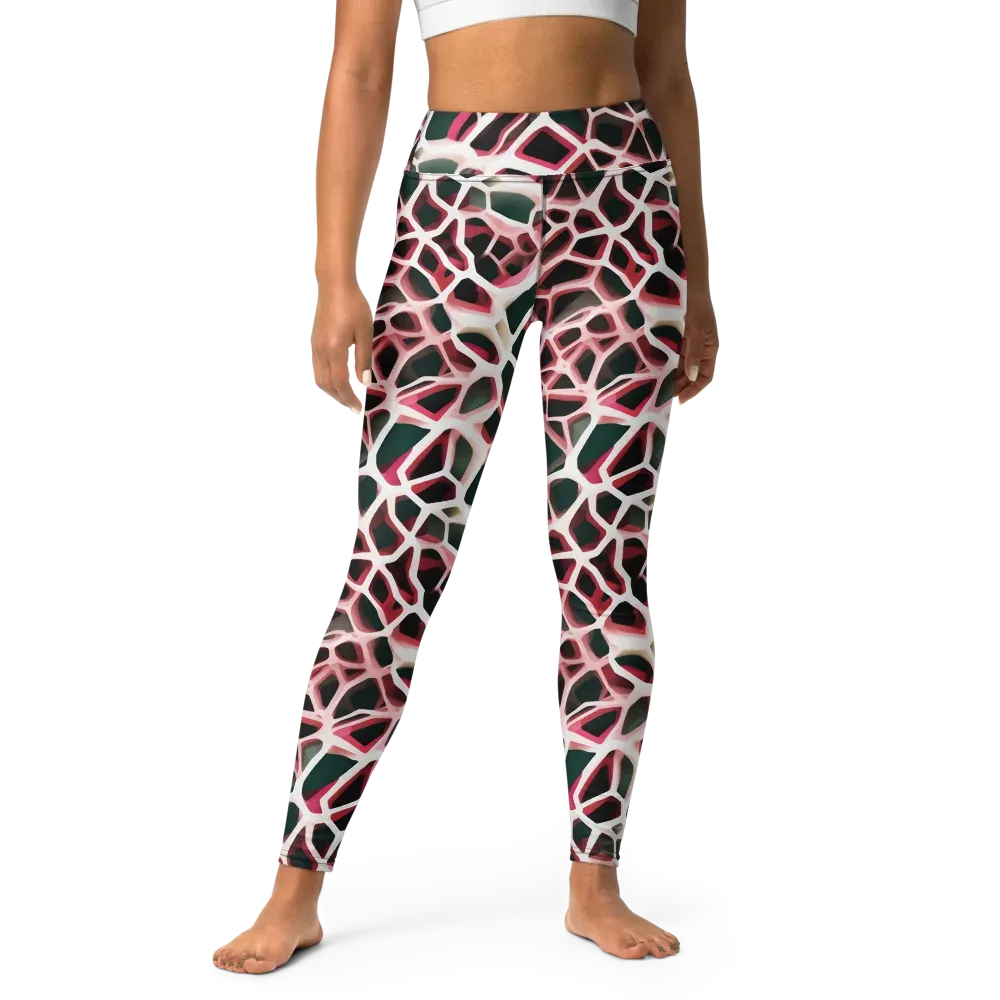 Rose Circuit on Yoga Leggings — Front