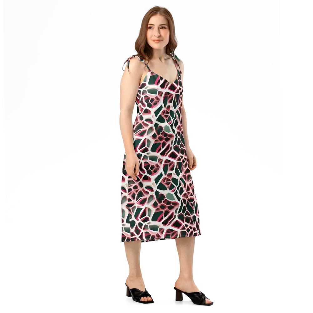 Rose Circuit on Slip Dress — Right Front