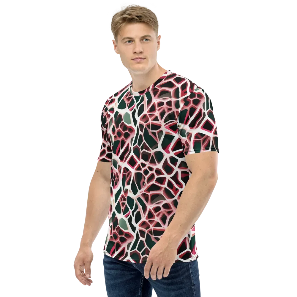 Rose Circuit on Men's Crew Neck T-Shirt — Left