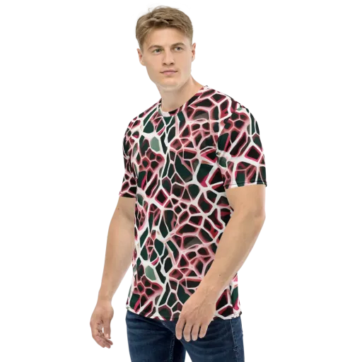 Rose Circuit on a Men's Crew Neck T-Shirt