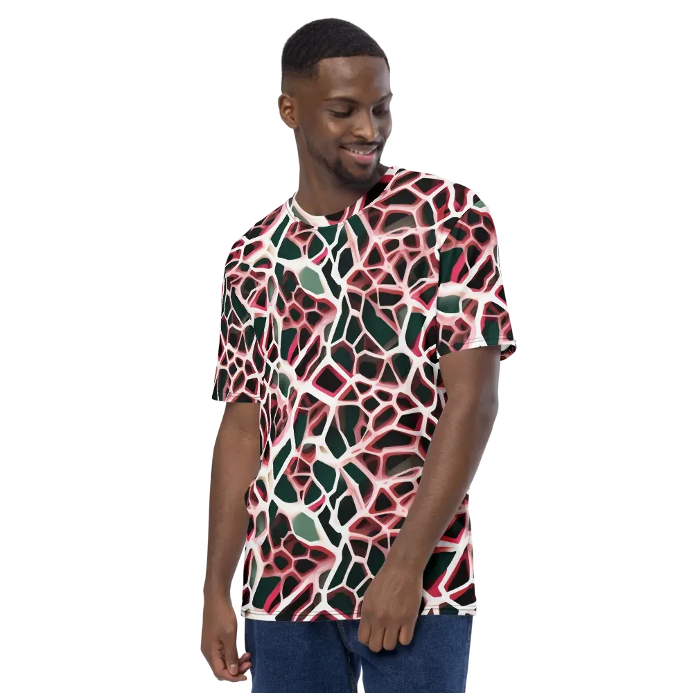 Rose Circuit on Men's Crew Neck T-Shirt — Left
