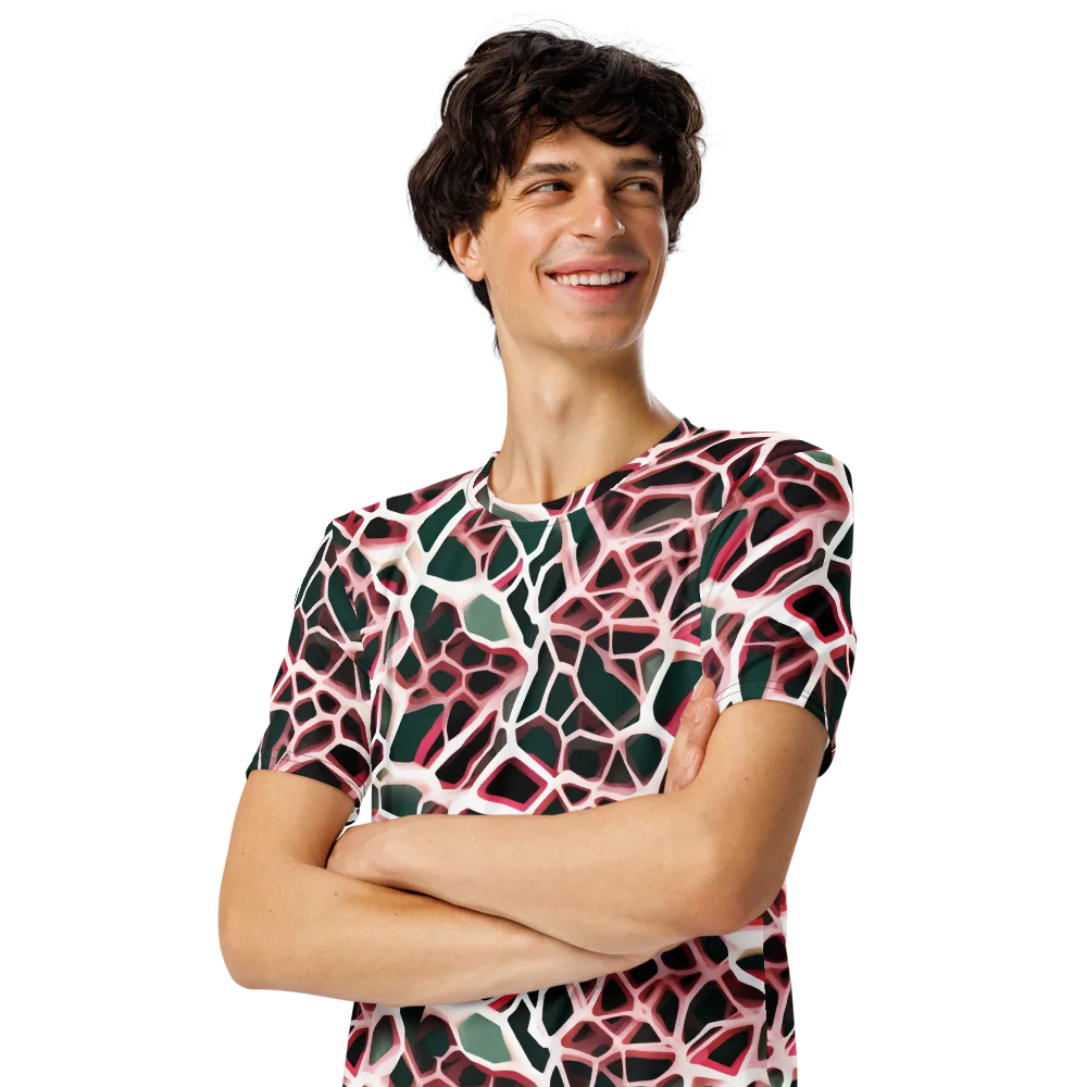 Rose Circuit on Men's Crew Neck T-Shirt — Left Front
