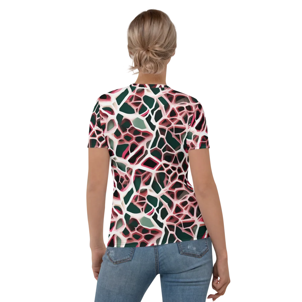 Rose Circuit on Women's Crew Neck T-Shirt — Back