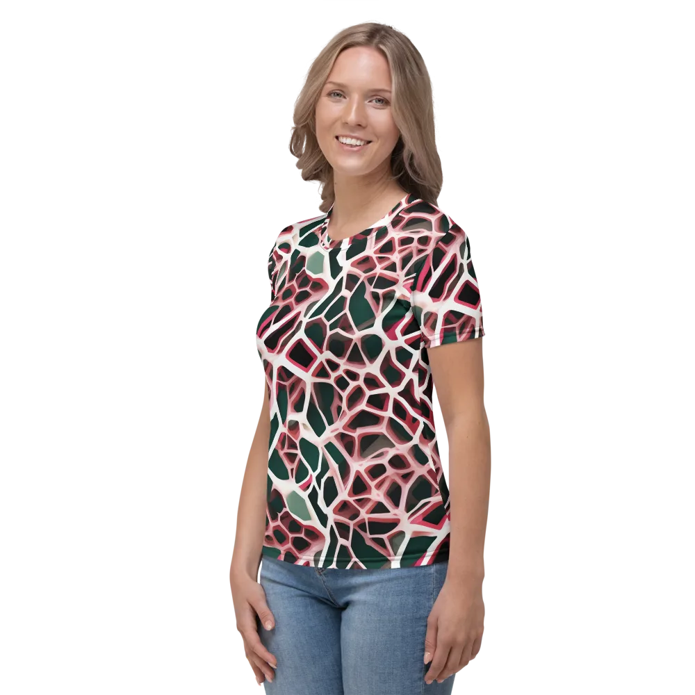 Rose Circuit on Women's Crew Neck T-Shirt — Left