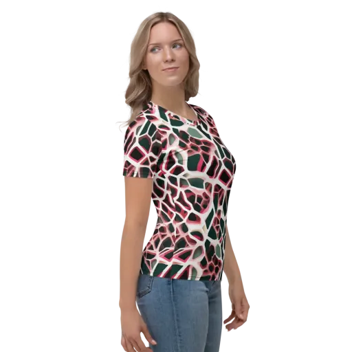 Rose Circuit on a Women's Crew Neck T-Shirt
