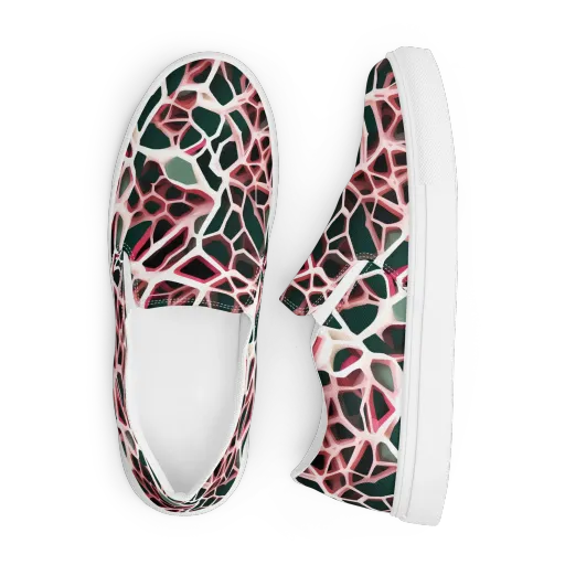 Rose Circuit on a Men's Slip-On Canvas Shoes