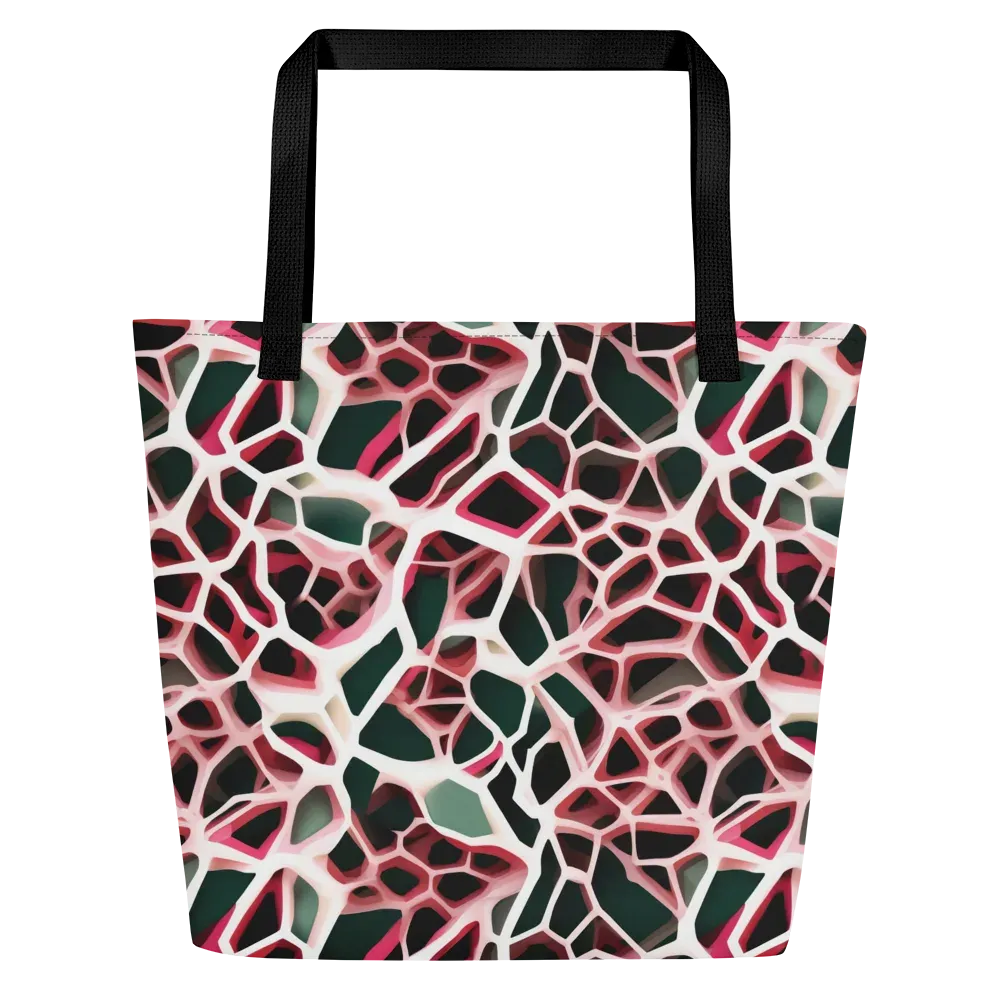 Rose Circuit on Large Tote Bag W/ Pocket — Front
