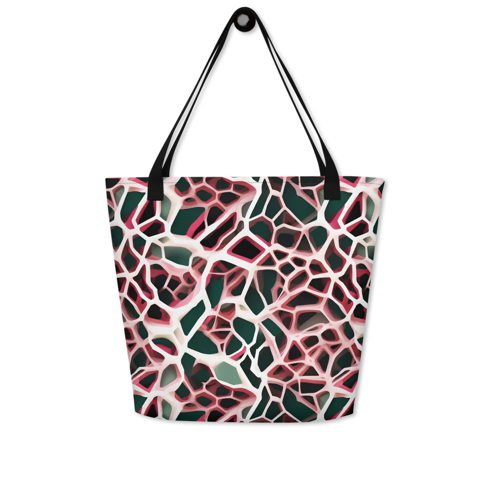 Rose Circuit on Large Tote Bag W/ Pocket — Front