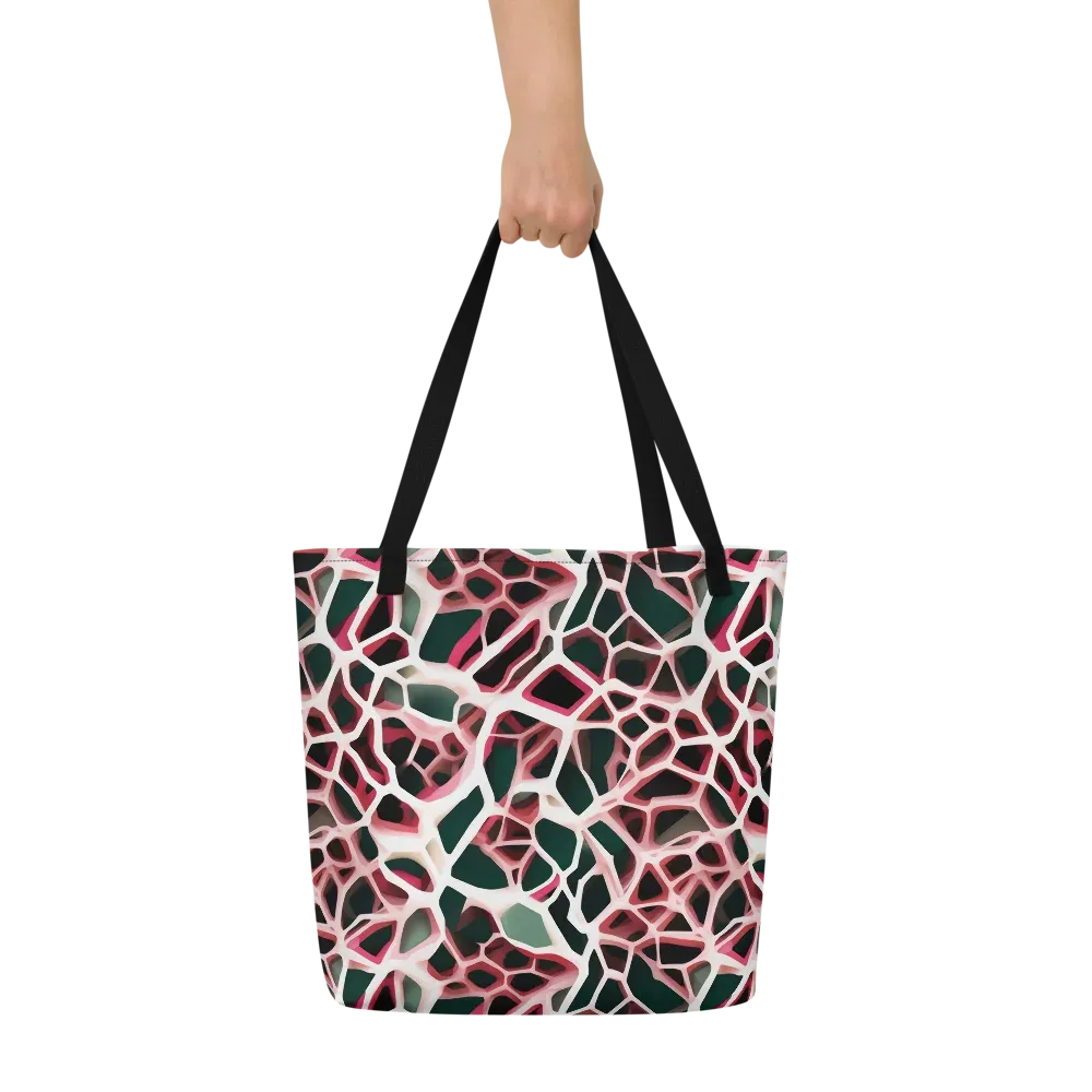 Rose Circuit on Large Tote Bag W/ Pocket — Front