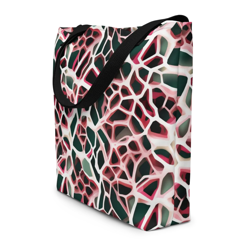 Rose Circuit on Large Tote Bag W/ Pocket — Front