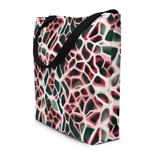 Rose Circuit on a Large Tote Bag W/ Pocket