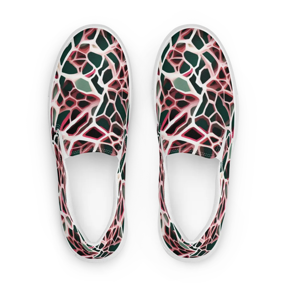 Rose Circuit on Women's Slip-On Canvas Shoes — Front