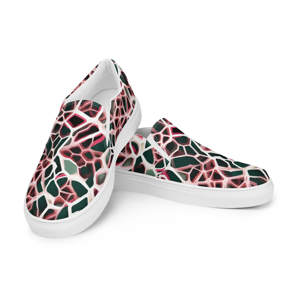 Rose Circuit on Women's Slip-On Canvas Shoes — Left Front