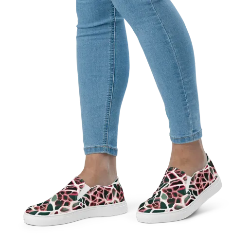 Rose Circuit on a Women's Slip-On Canvas Shoes