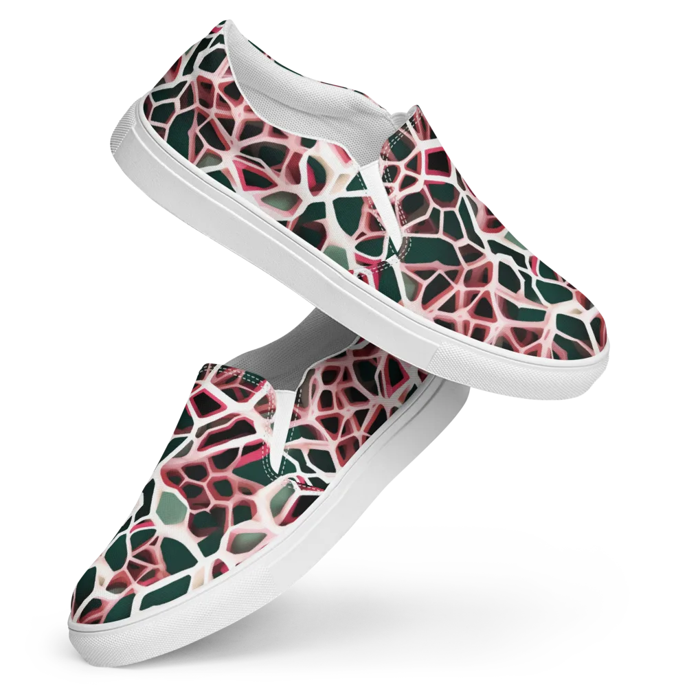 Rose Circuit on Women's Slip-On Canvas Shoes — Front