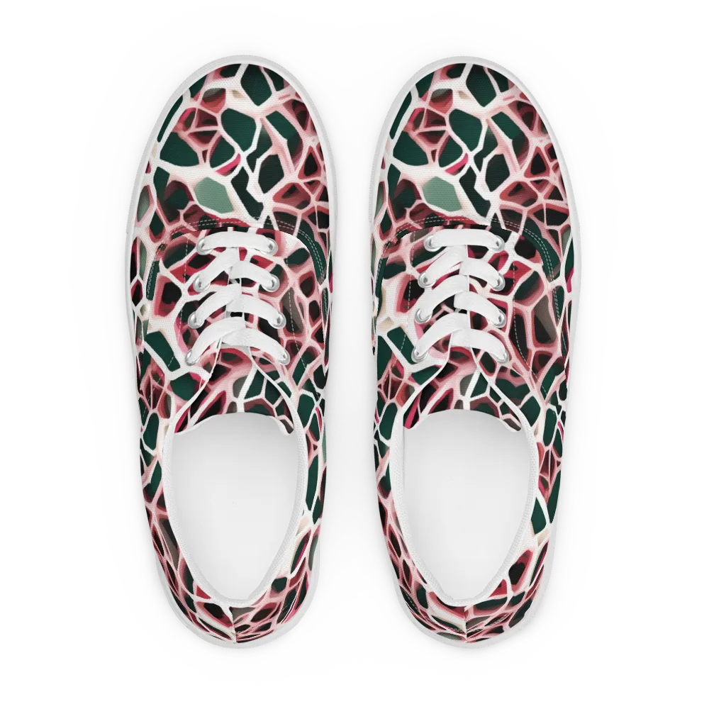 Rose Circuit on Men's Lace-Up Canvas Shoes — Front