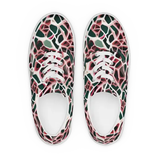 Rose Circuit on a Men's Lace-Up Canvas Shoes