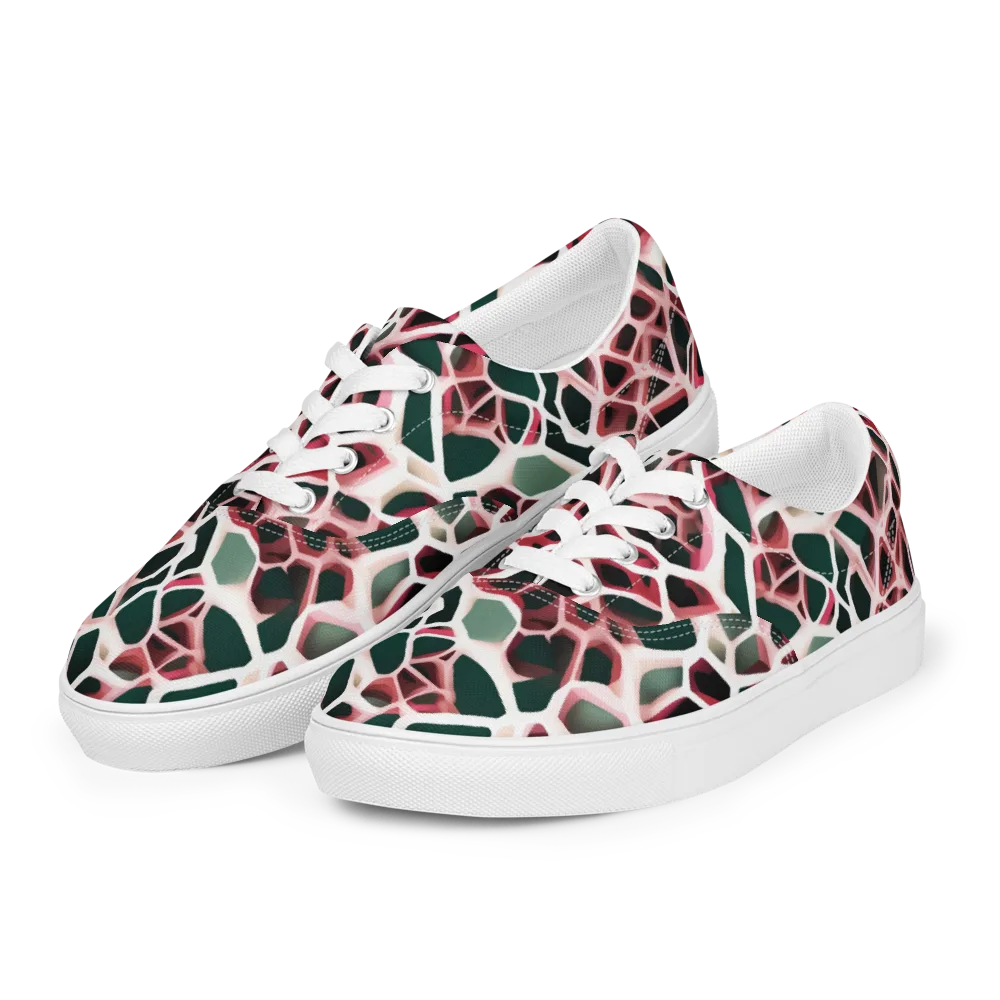 Rose Circuit on Men's Lace-Up Canvas Shoes — Left Front