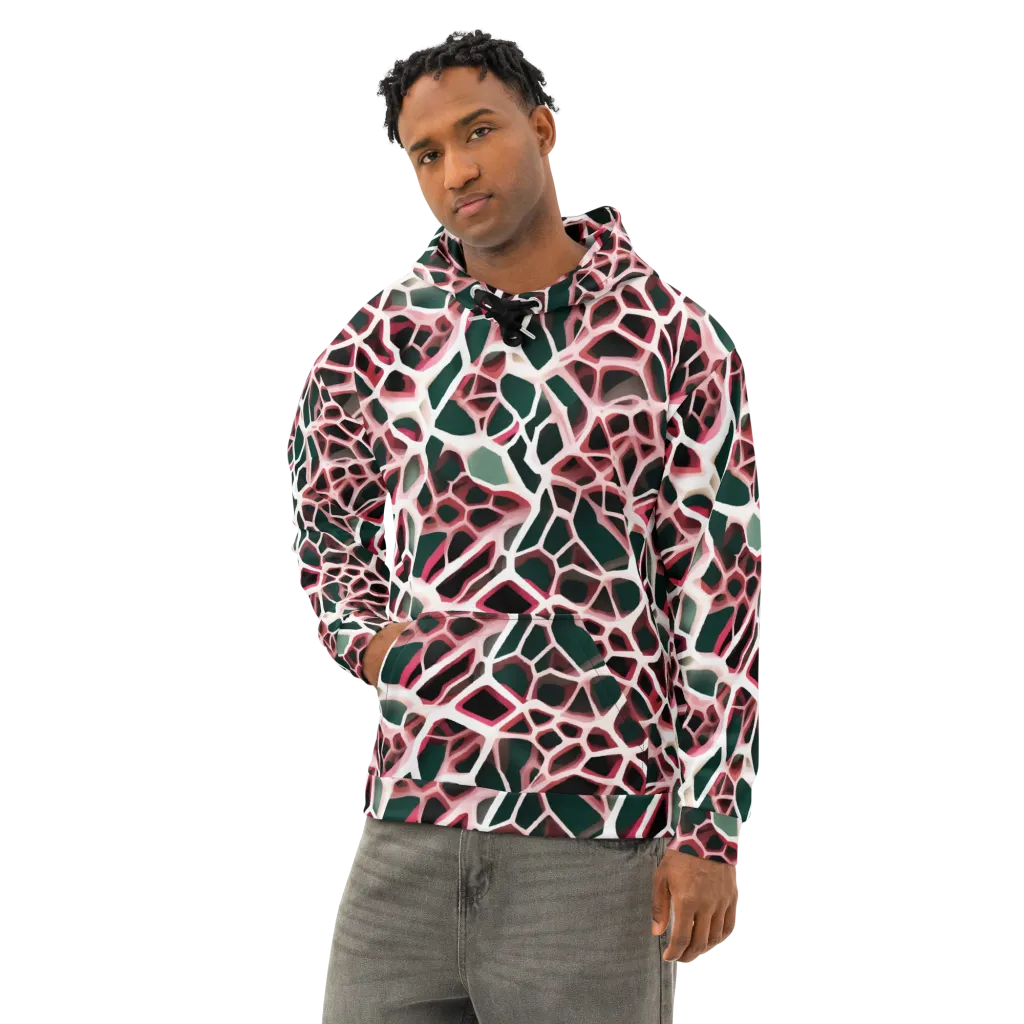Rose Circuit on Cotton Hoodie — Left Front