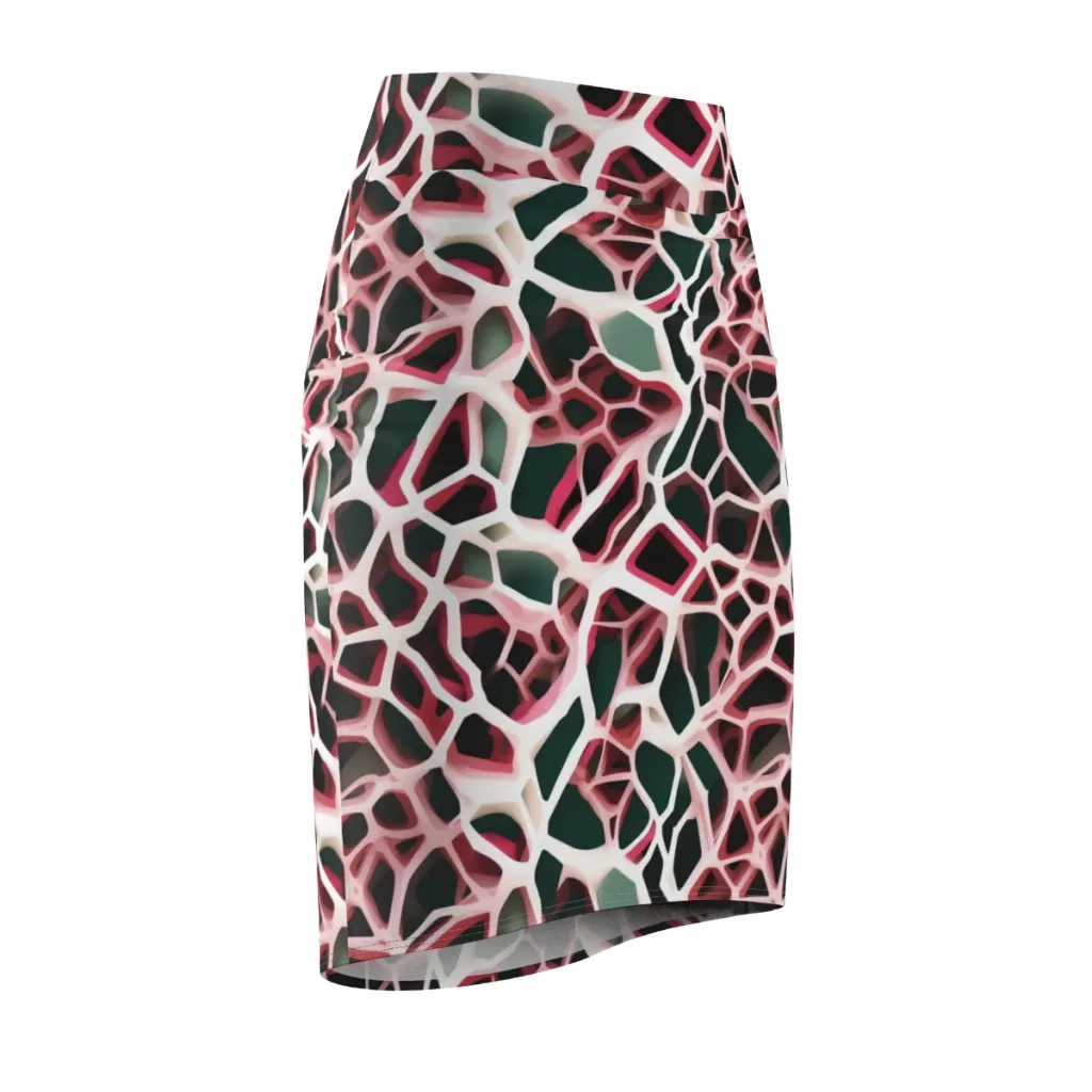 Rose Circuit on Pencil Skirt — Front Side