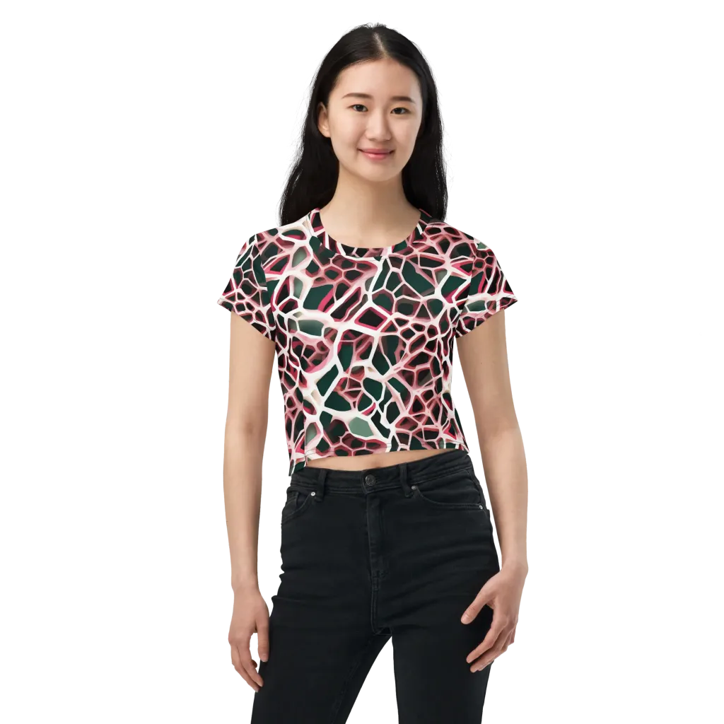 Rose Circuit on Crop Tee — Front