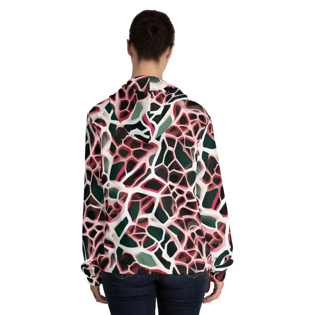 Rose Circuit on Women's Full-Zip Hoodie — Back On Person