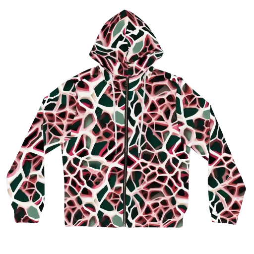 Rose Circuit on a Women's Full-Zip Hoodie