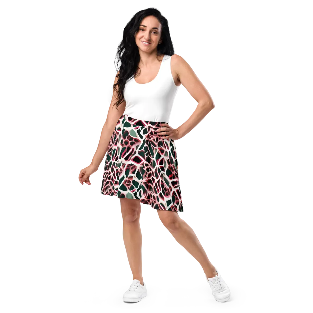 Rose Circuit on Skater Skirt — Front