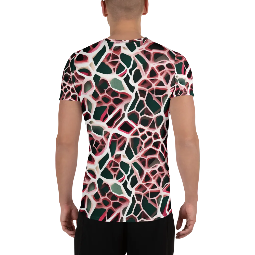 Rose Circuit on Men's Athletic T-Shirt — Back