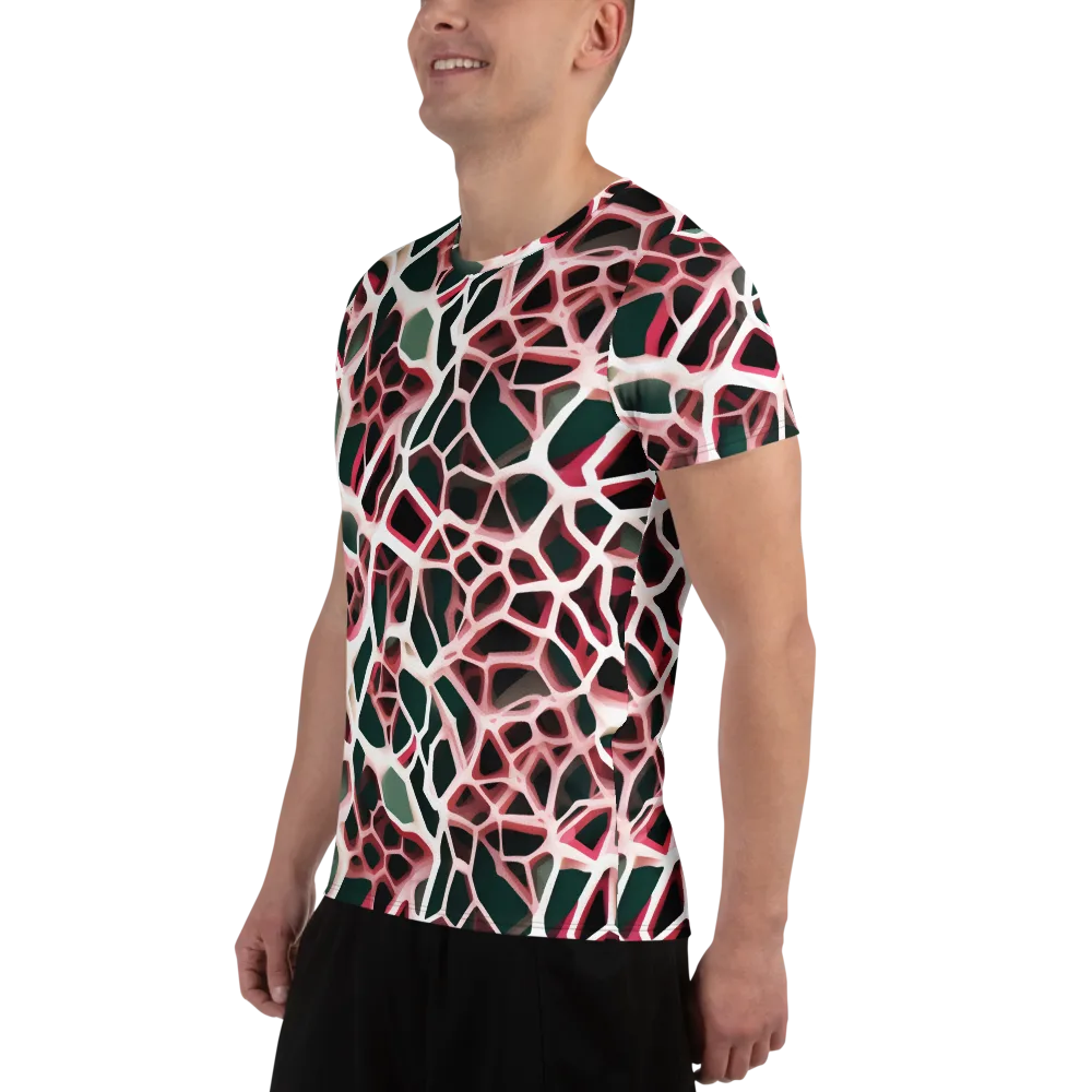 Rose Circuit on Men's Athletic T-Shirt — Left