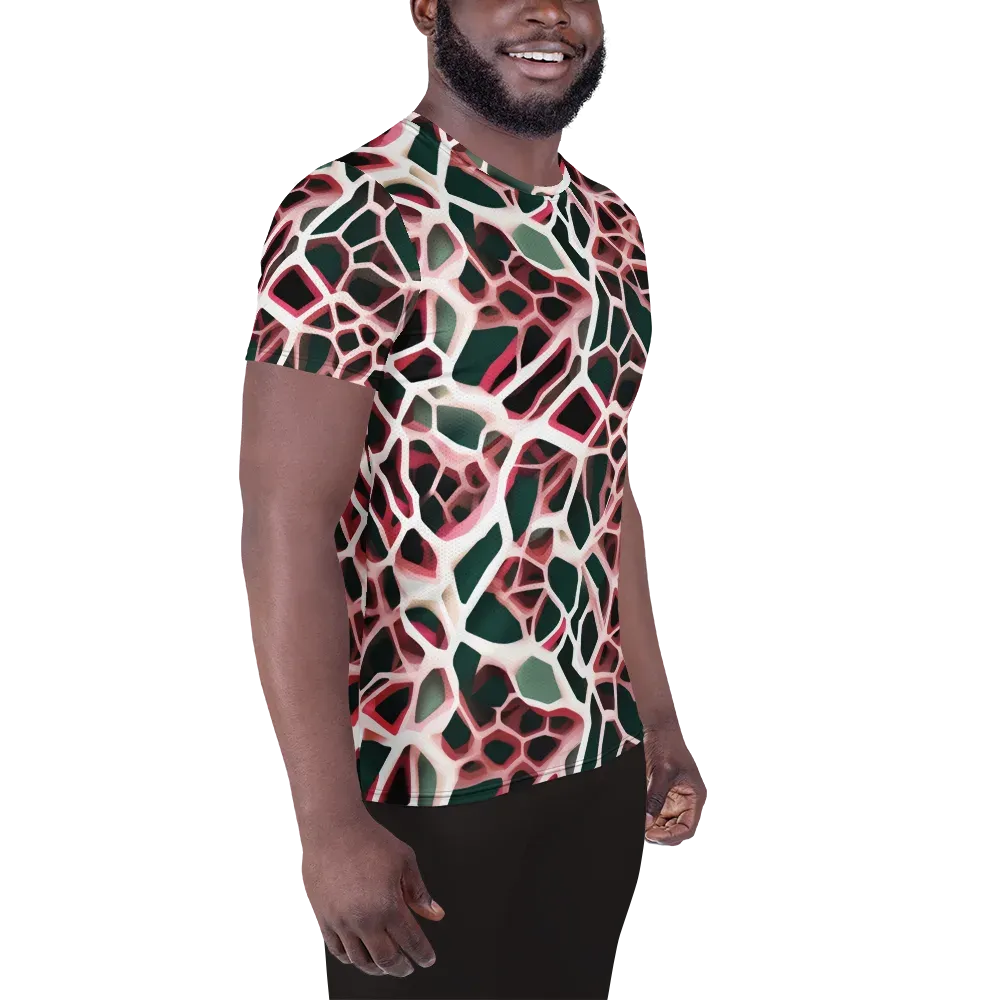 Rose Circuit on Men's Athletic T-Shirt — Right