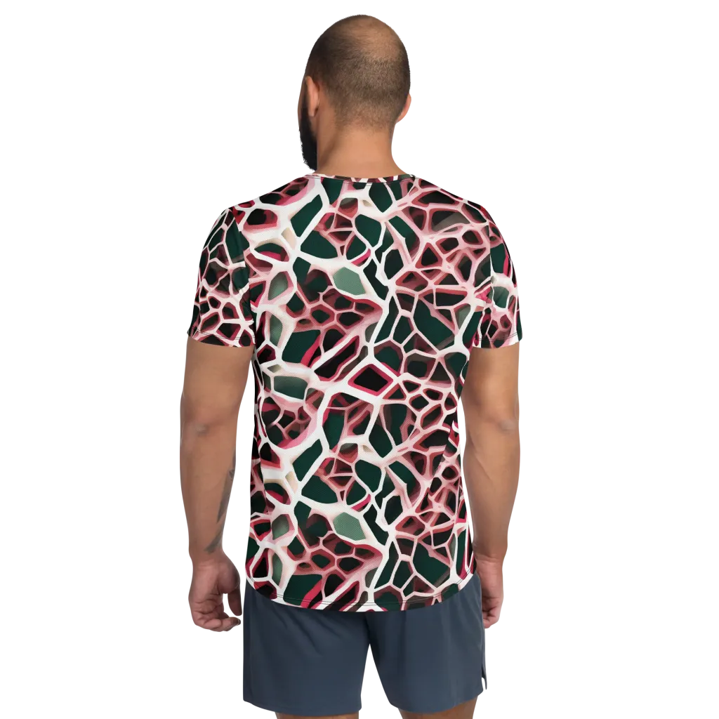 Rose Circuit on Men's Athletic T-Shirt — Back