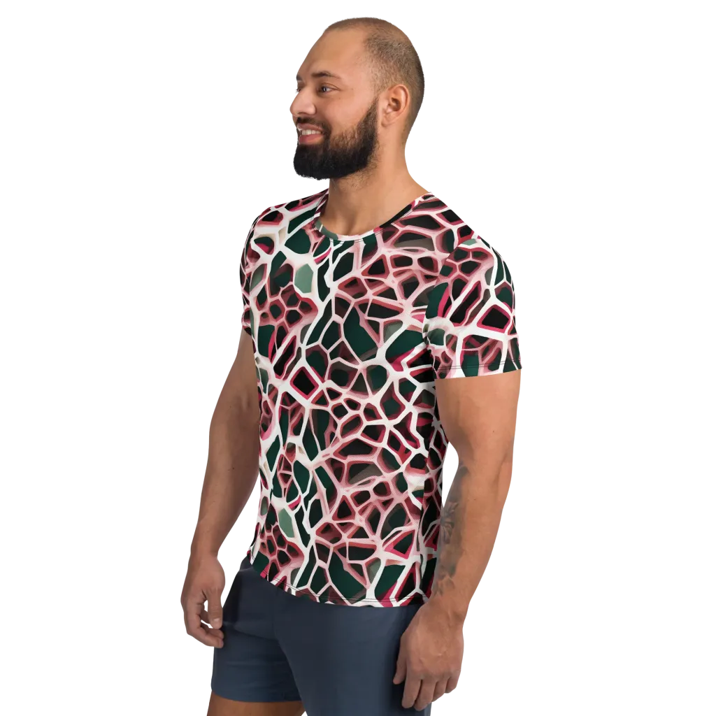 Rose Circuit on Men's Athletic T-Shirt — Left