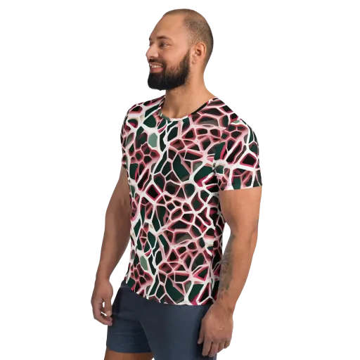 Rose Circuit on a Men's Athletic T-Shirt