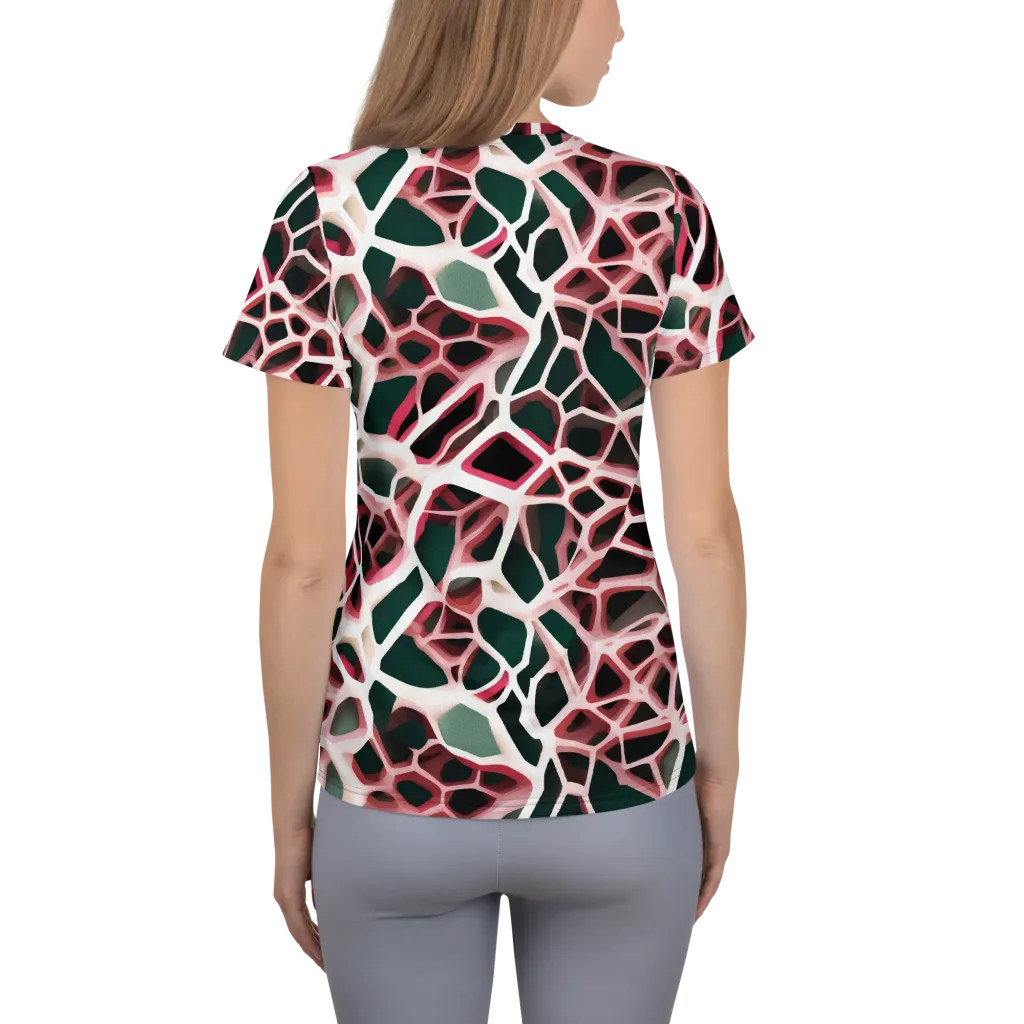 Rose Circuit on Women's Athletic T-Shirt — Back