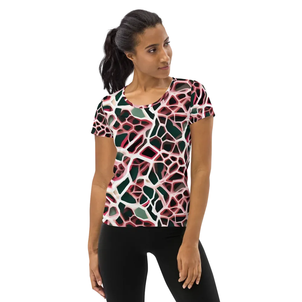 Rose Circuit on Women's Athletic T-Shirt — Front