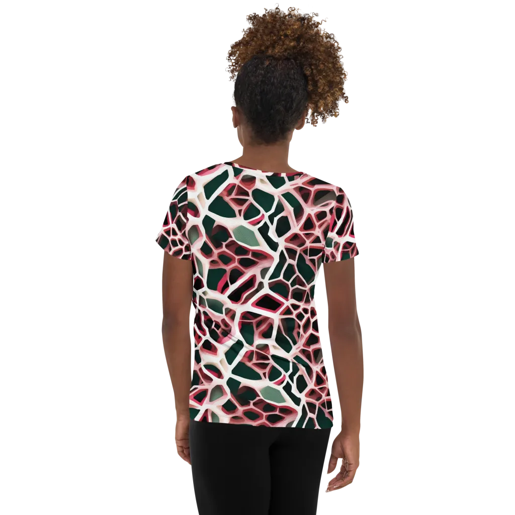 Rose Circuit on Women's Athletic T-Shirt — Back