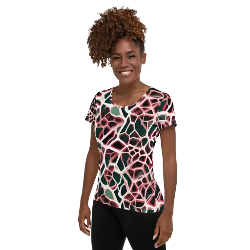 Rose Circuit on a Women's Athletic T-Shirt